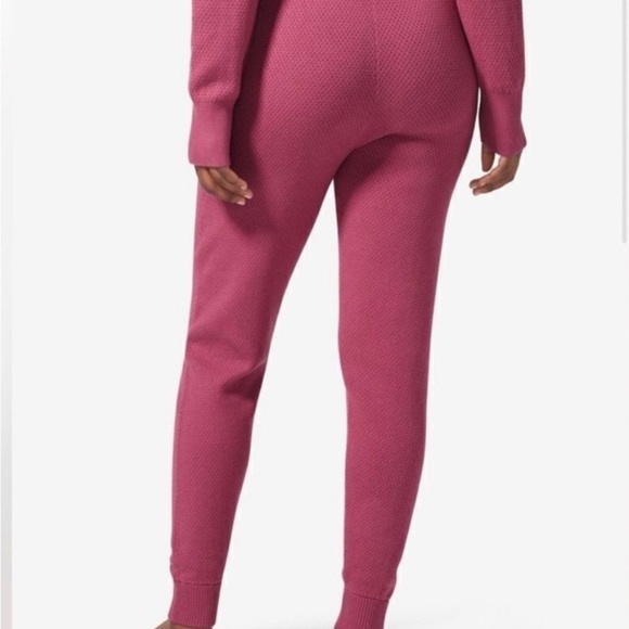 Tommy John Cozy Pink Knit Set Pants & Top with Button Detail - Picture 3 of 7